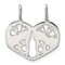Sterling Silver Mother Daughter 2 Pc Heart Charm Jewerly 23mm x 20mm